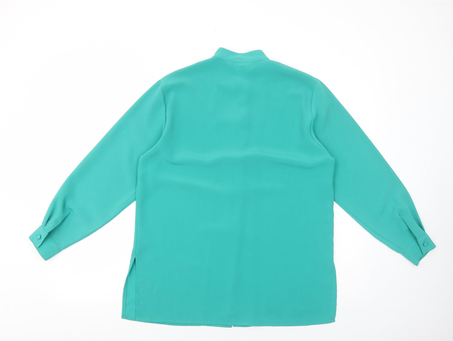 Womens UK Size 12 Soon Green Basic Button-Up