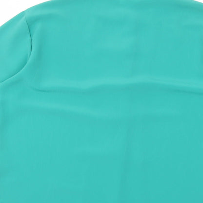 Womens UK Size 12 Soon Green Basic Button-Up