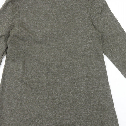 Topshop Womens Green Modal A-Line Size 12 Boat Neck Pullover
