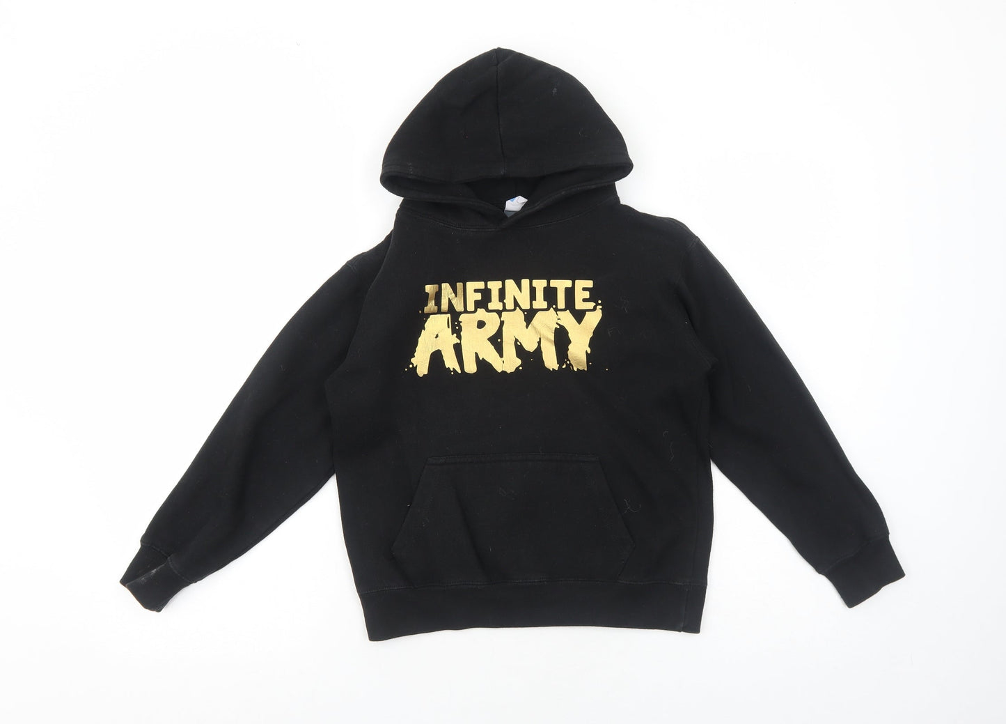 Famona Boys Black Cotton Pullover Hoodie Size 7-8 Years Pullover - Infinite Army
