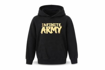 Famona Boys Black Cotton Pullover Hoodie Size 7-8 Years Pullover - Infinite Army