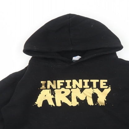 Famona Boys Black Cotton Pullover Hoodie Size 7-8 Years Pullover - Infinite Army