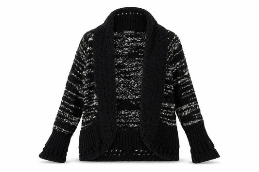 Joella Di Marco Womens Black Collared Acrylic Cardigan Jumper Size S