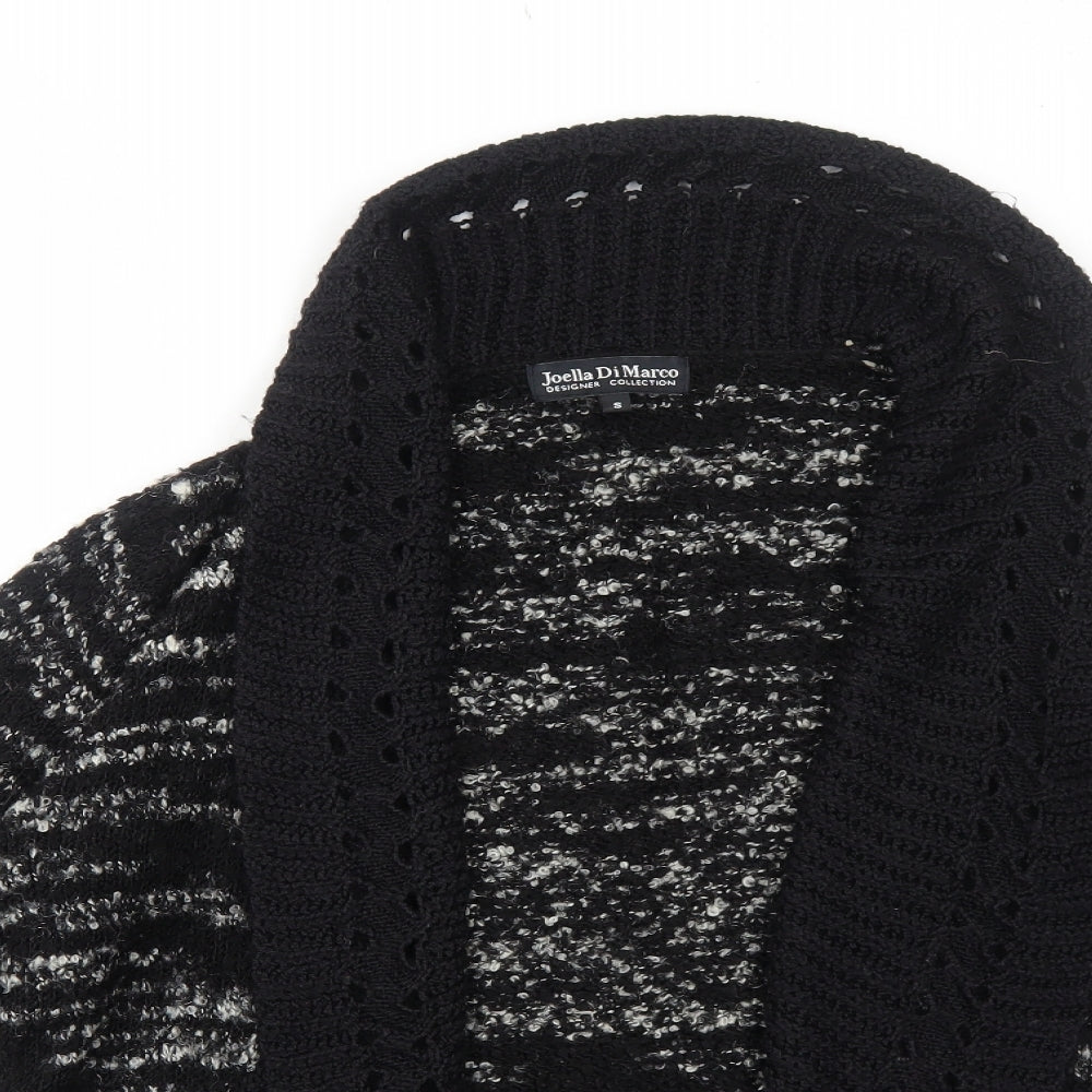 Joella Di Marco Womens Black Collared Acrylic Cardigan Jumper Size S
