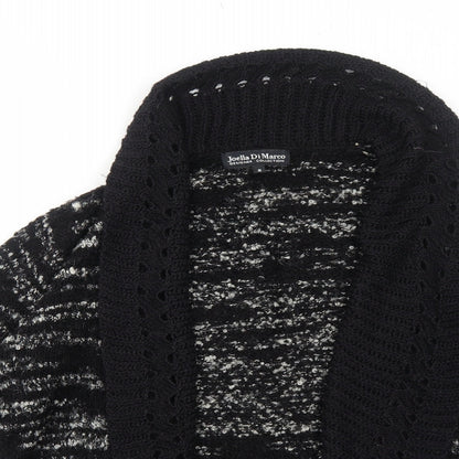 Joella Di Marco Womens Black Collared Acrylic Cardigan Jumper Size S