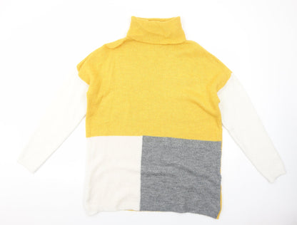 Womens UK Size M Peacocks Yellow Pullover Jumper