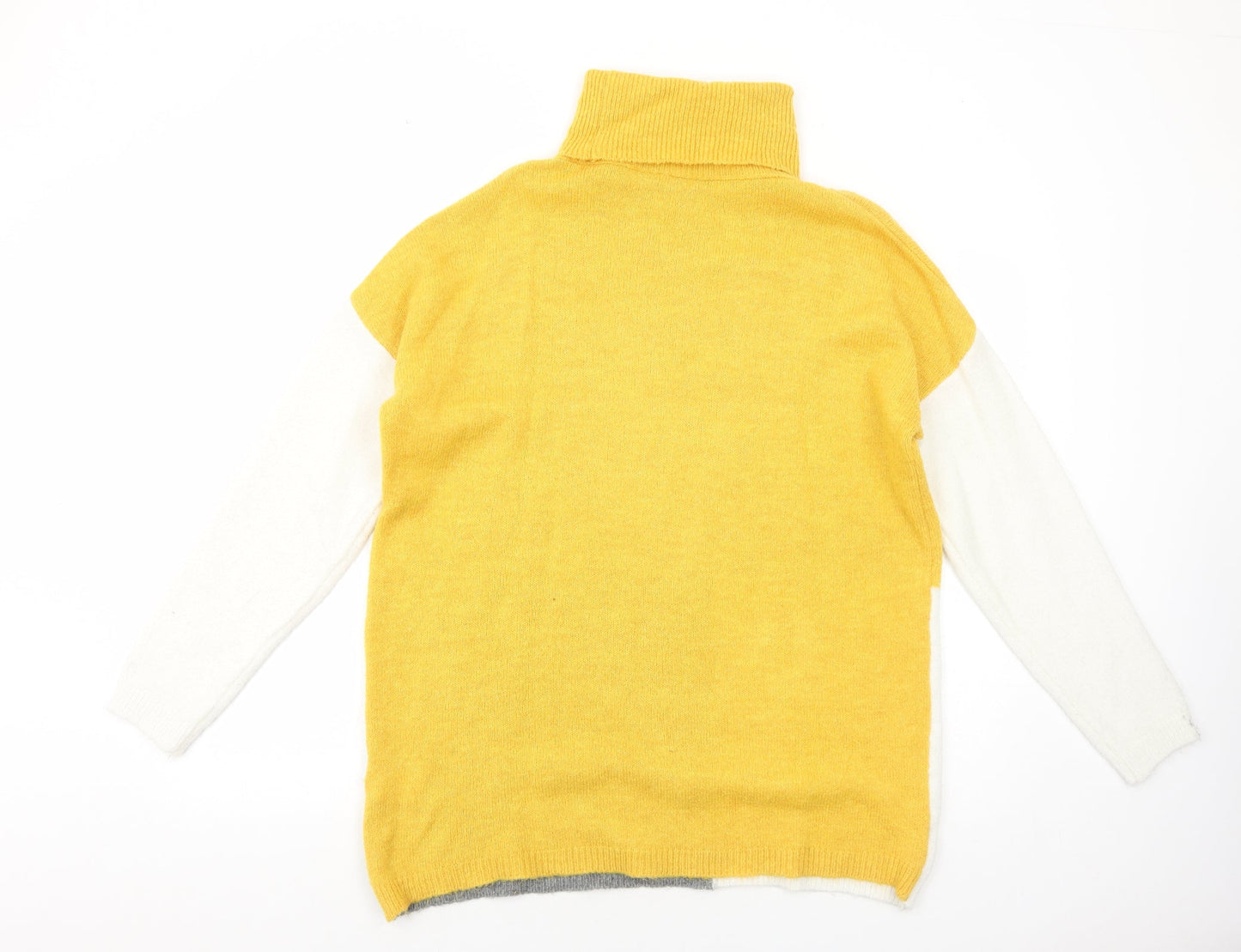 Womens UK Size M Peacocks Yellow Pullover Jumper