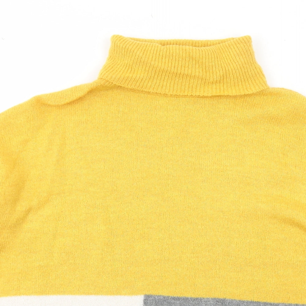 Womens UK Size M Peacocks Yellow Pullover Jumper