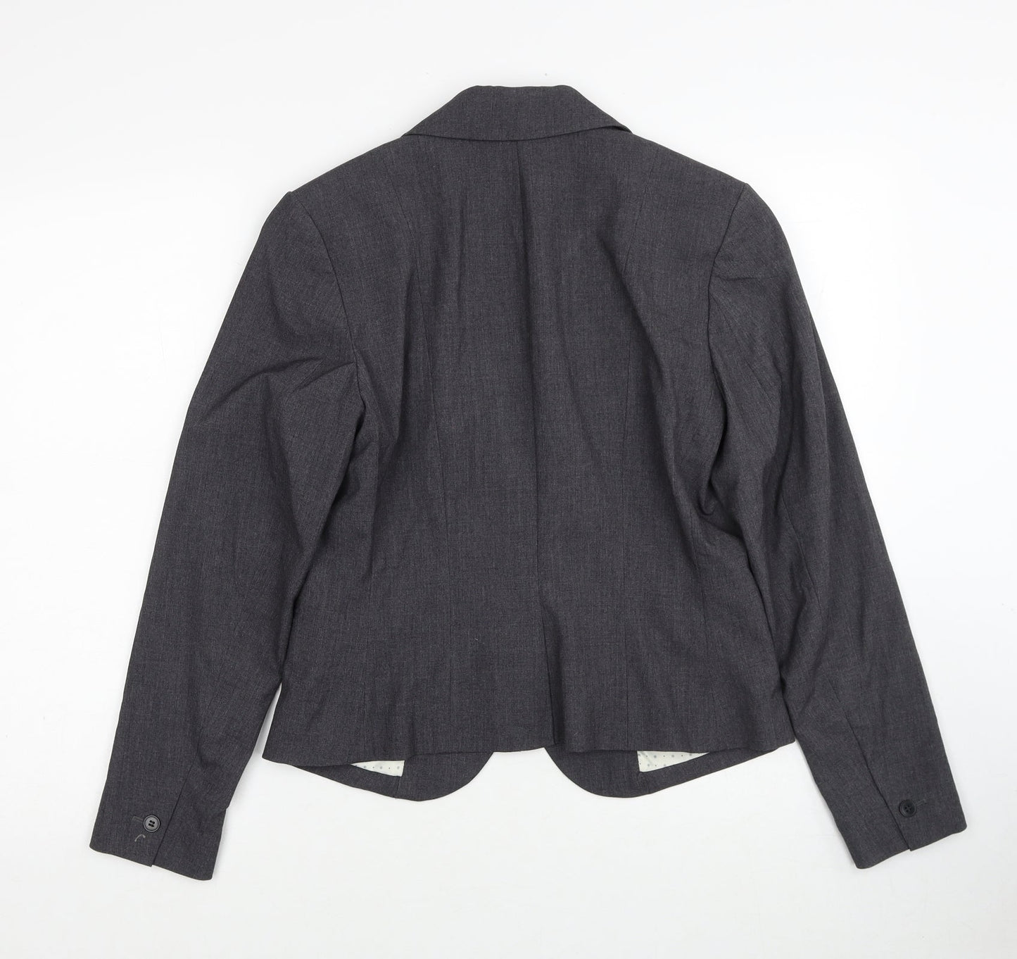 H&M Womens Grey Polyester Jacket Blazer Size 12