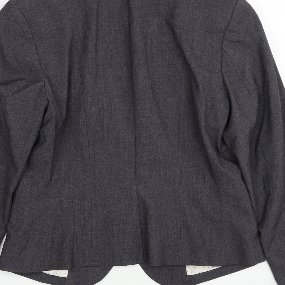 H&M Womens Grey Polyester Jacket Blazer Size 12