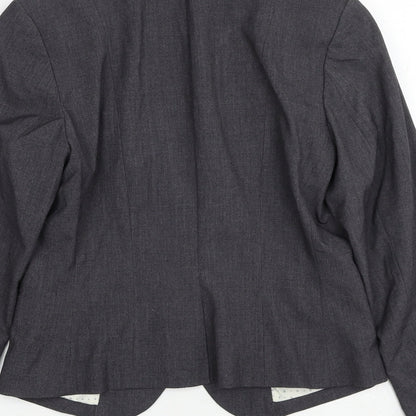 H&M Womens Grey Polyester Jacket Blazer Size 12