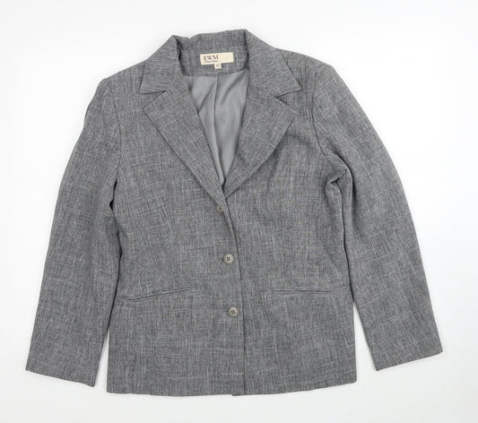 EWM Womens Grey Polyester Jacket Suit Jacket Size 12
