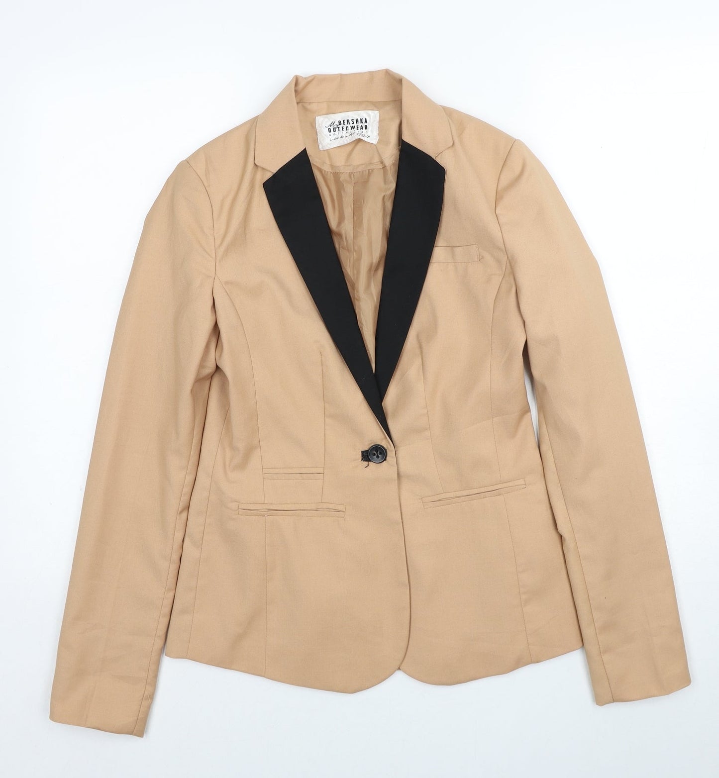 Bershka Womens Beige Polyester Jacket Blazer Size S