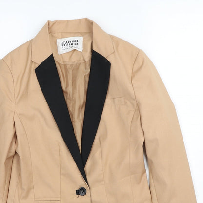 Bershka Womens Beige Polyester Jacket Blazer Size S