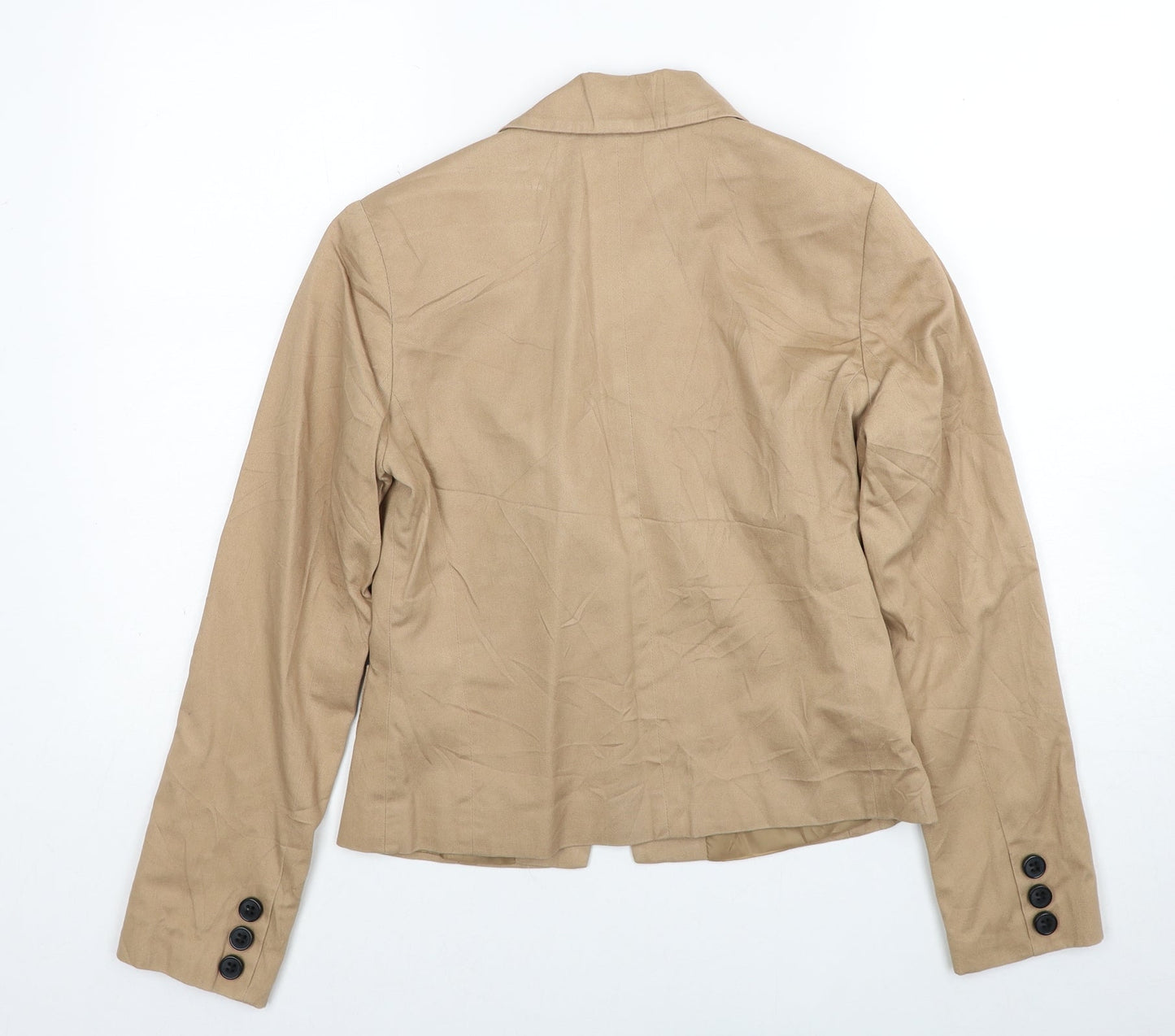 George Womens Beige Cotton Jacket Blazer Size 8