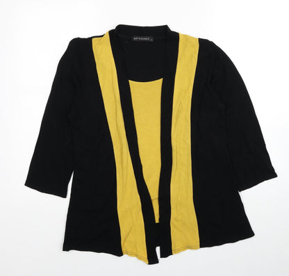 Just Elegance Womens Black V-Neck Striped Viscose Pullover Jumper Size 14 - Twin Set