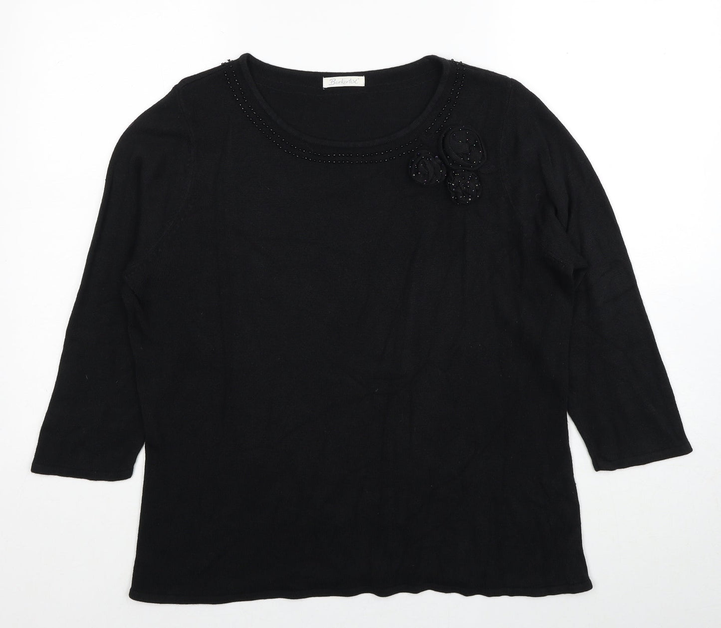Womens UK Size 20 Berkertex Black Pullover Jumper