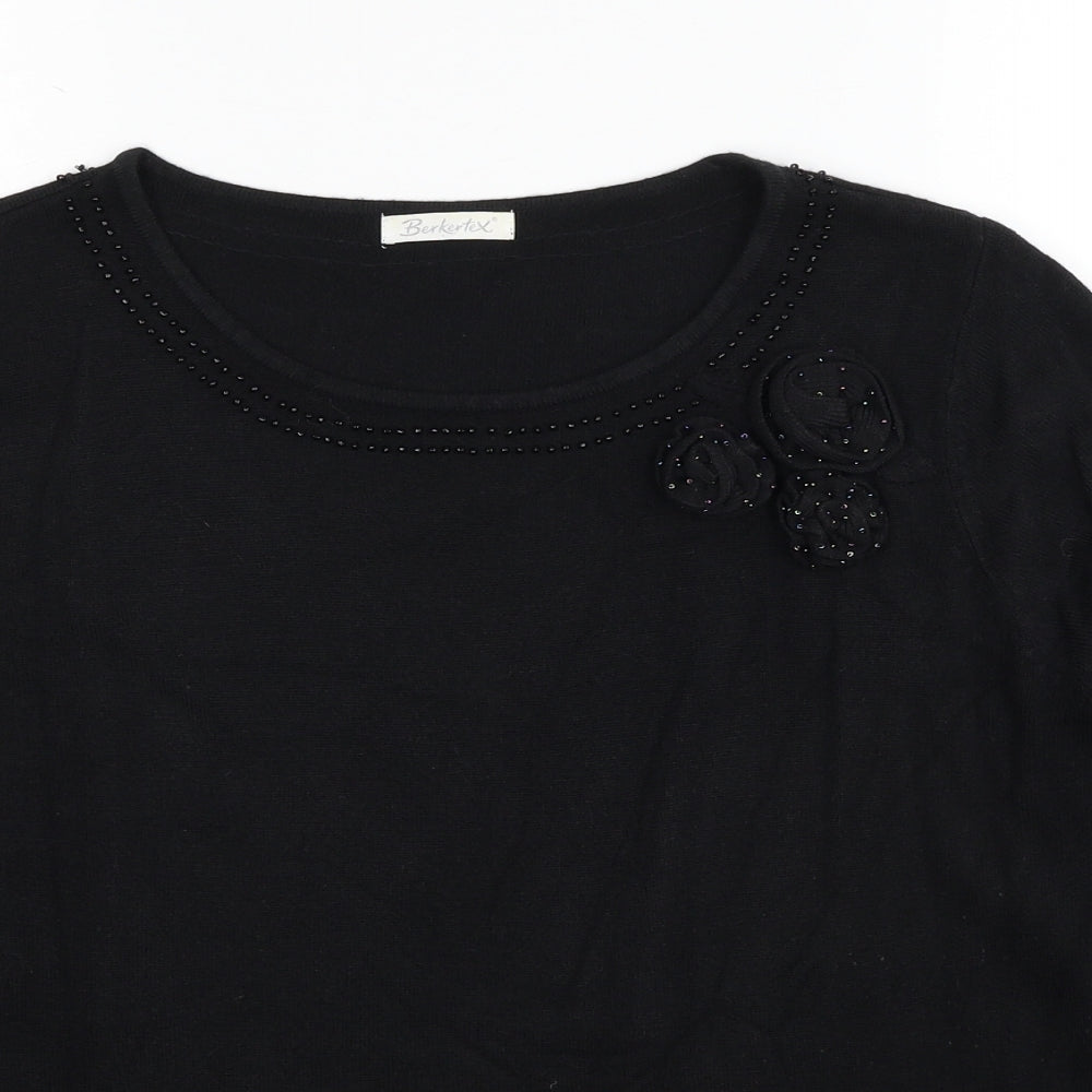 Womens UK Size 20 Berkertex Black Pullover Jumper