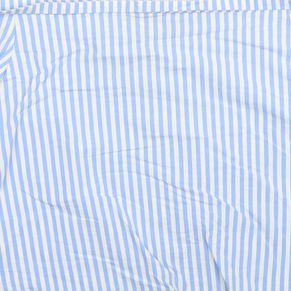 New Look Womens Blue Striped Cotton Basic Blouse Size 6 Off the Shoulder