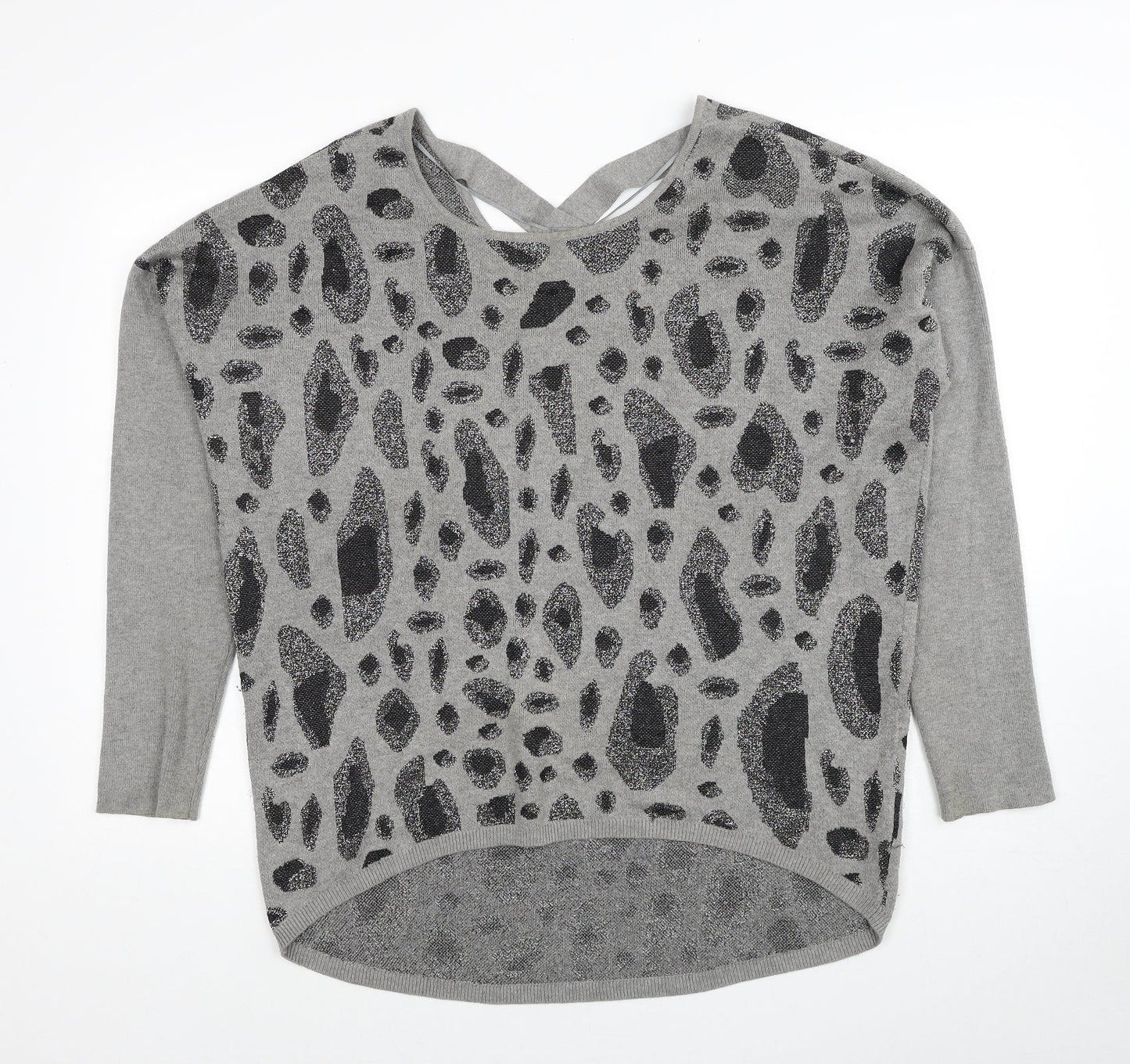 Womens UK Size L Fransa Grey Pullover Jumper