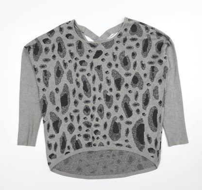 Womens UK Size L Fransa Grey Pullover Jumper