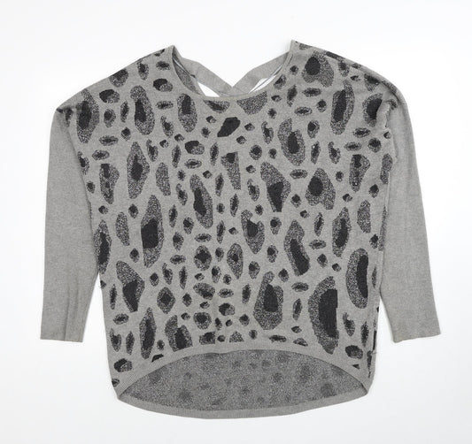 Womens UK Size L Fransa Grey Pullover Jumper
