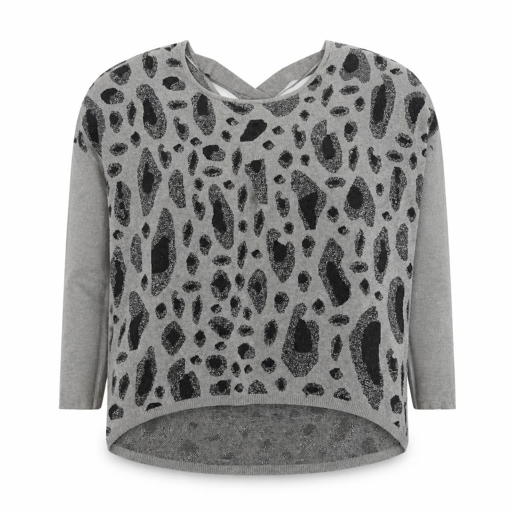 Womens UK Size L Fransa Grey Pullover Jumper