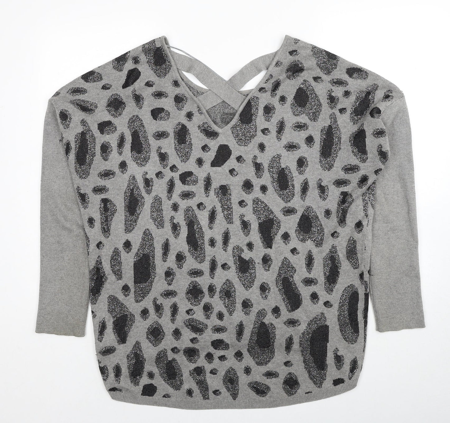 Womens UK Size L Fransa Grey Pullover Jumper