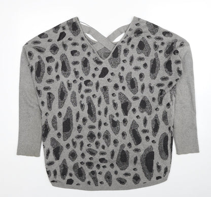Womens UK Size L Fransa Grey Pullover Jumper