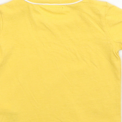 NEXT Yellow Cotton Basic T-Shirt Size 0-3 Months Round Neck Button - Yellow