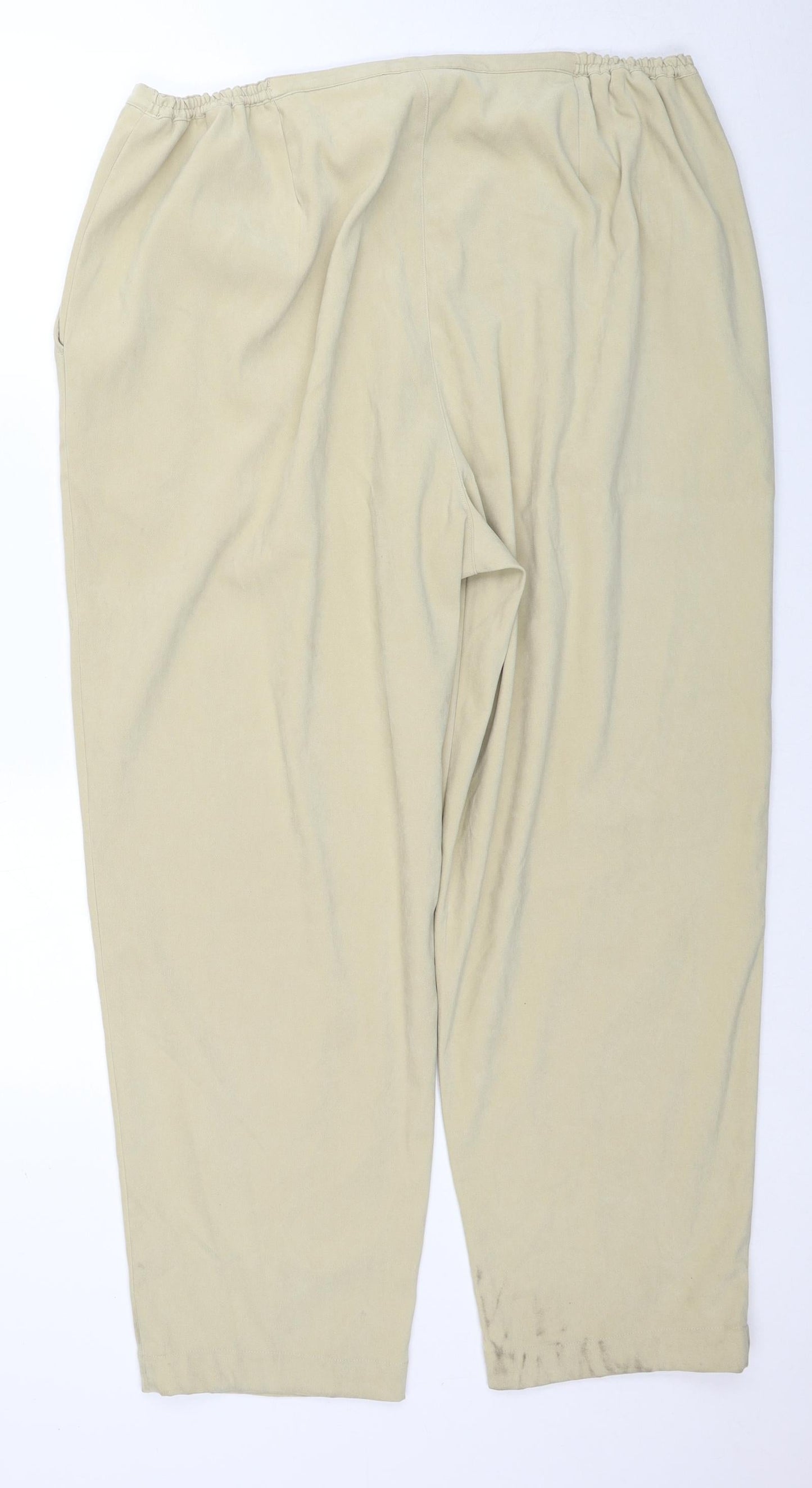 Elisabeth Womens Beige Polyester Trousers Size 22 Regular Zip
