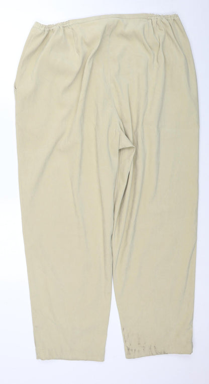 Elisabeth Womens Beige Polyester Trousers Size 22 Regular Zip