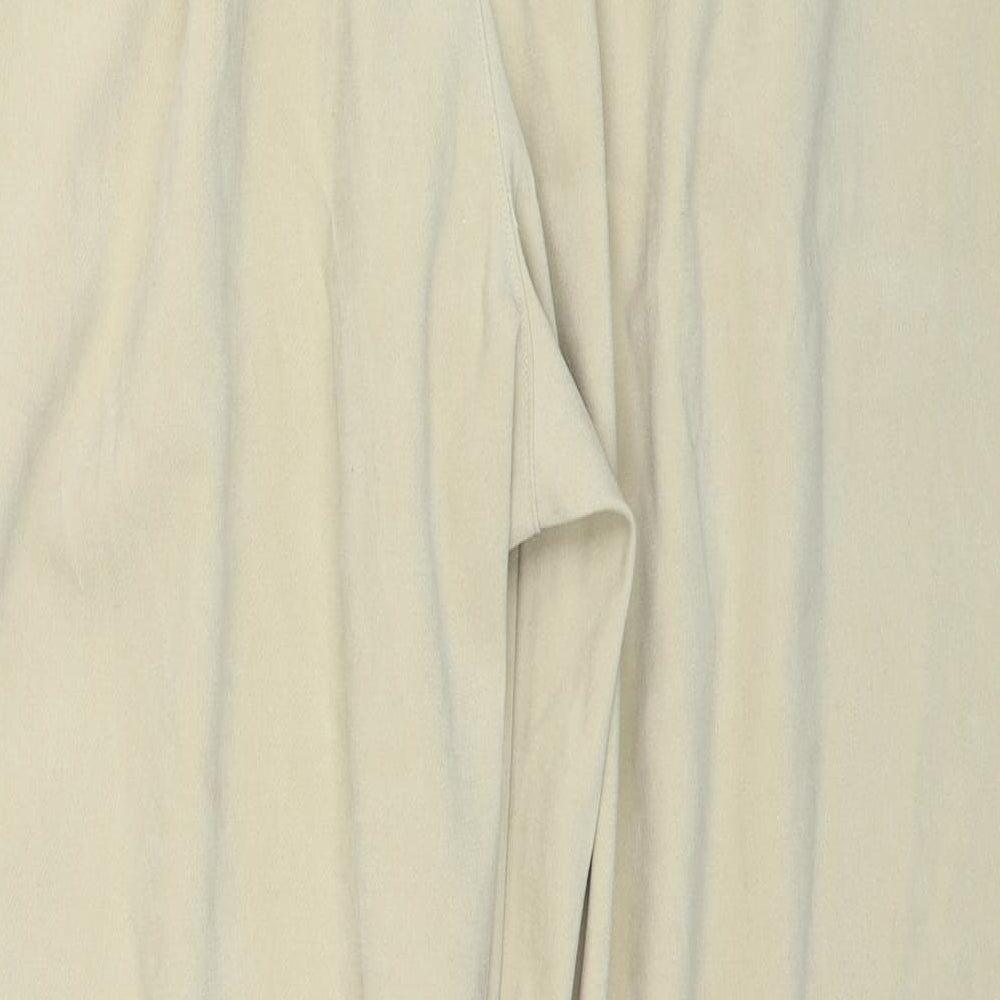 Elisabeth Womens Beige Polyester Trousers Size 22 Regular Zip