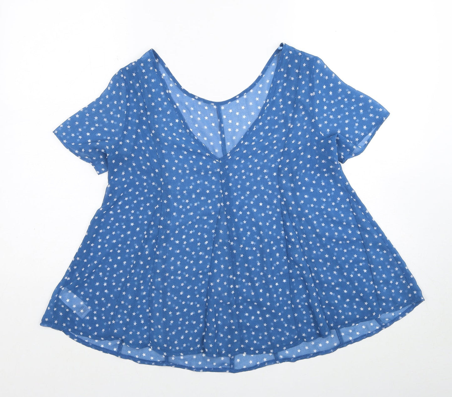 Womens UK Size 6 Marks and Spencer Blue Basic Blouse