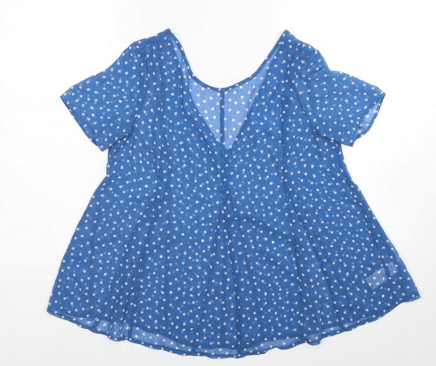 Womens UK Size 6 Marks and Spencer Blue Basic Blouse
