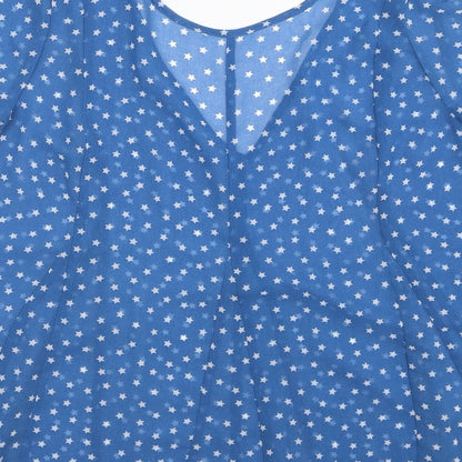 Womens UK Size 6 Marks and Spencer Blue Basic Blouse
