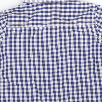 Mini Club Boys Blue Geometric Cotton Basic Button-Up Size 0-3 Months Collared Button