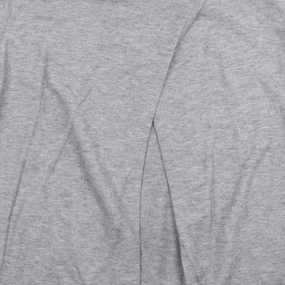 TU Womens Grey Mock Neck Acrylic Pullover Jumper Size 12 - Open Back