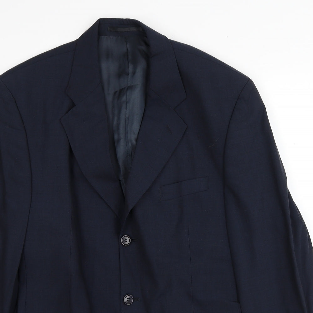 Rochas Mens Blue Wool Jacket Suit Jacket Size 40 Regular