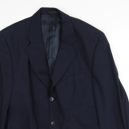 Rochas Mens Blue Wool Jacket Suit Jacket Size 40 Regular