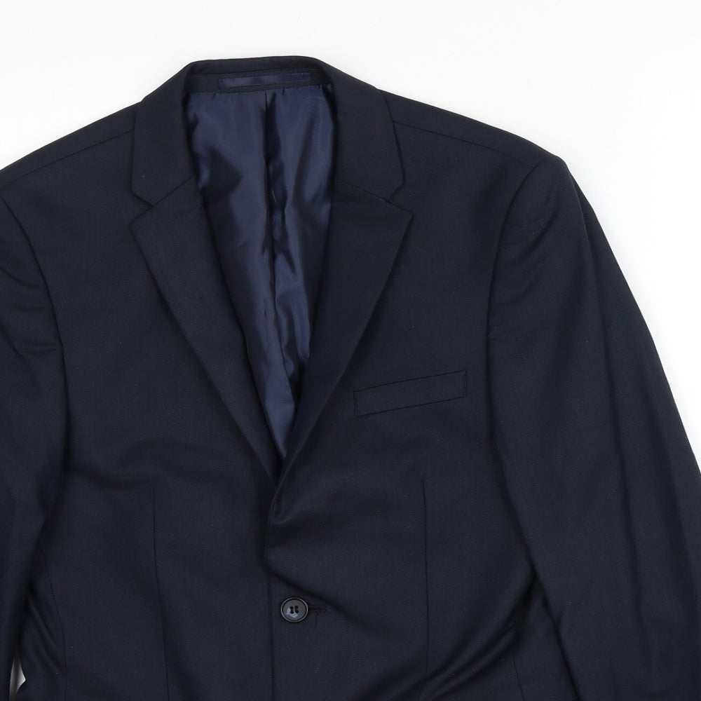 Mens UK Size 36 Topman Regular Blue Suit Jacket