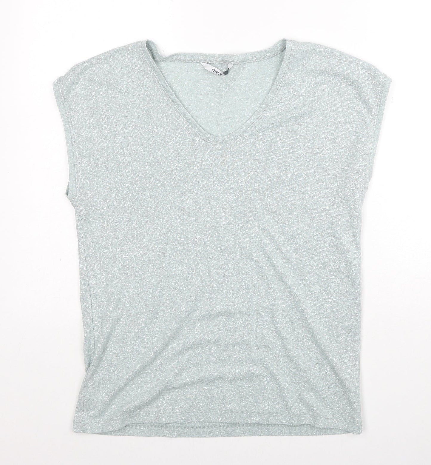 Only Womens Blue Polyester Basic Blouse Size M V-Neck