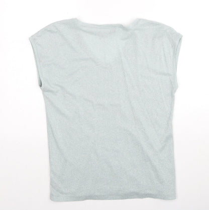 Only Womens Blue Polyester Basic Blouse Size M V-Neck