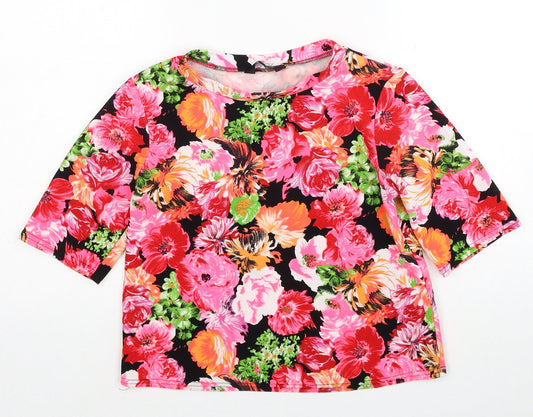 Womens UK Size 8 New Look Multicoloured Basic T-Shirt