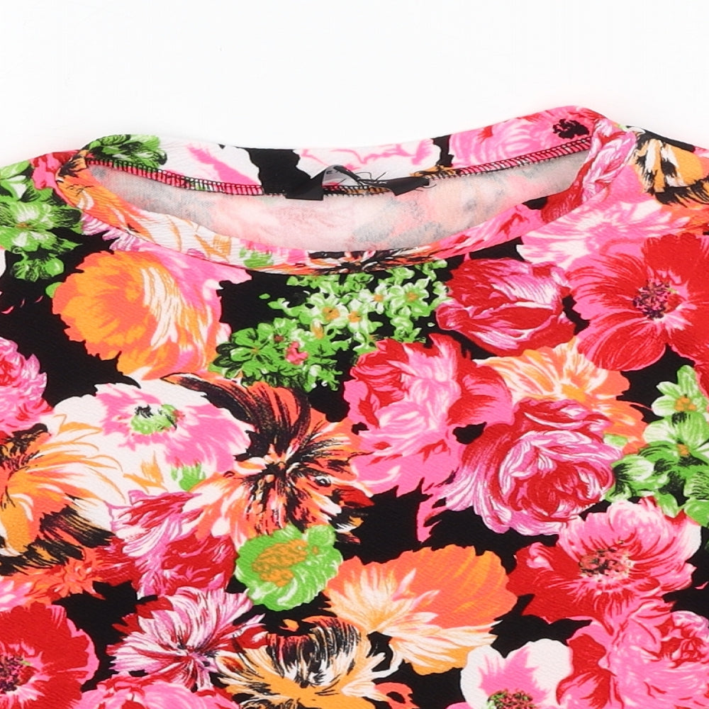 Womens UK Size 8 New Look Multicoloured Basic T-Shirt