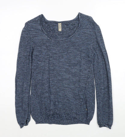 Multiblu Womens Blue Scoop Neck Cotton Pullover Jumper Size S