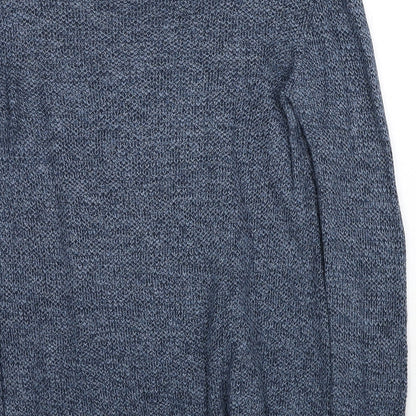 Multiblu Womens Blue Scoop Neck Cotton Pullover Jumper Size S