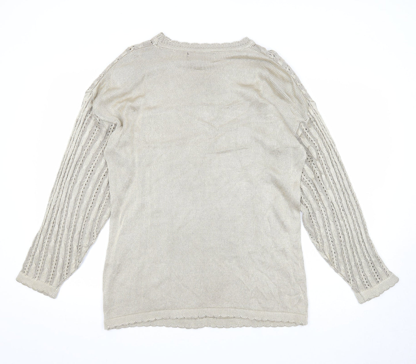 Womens UK Size One Size Casamia Gold Pullover Jumper