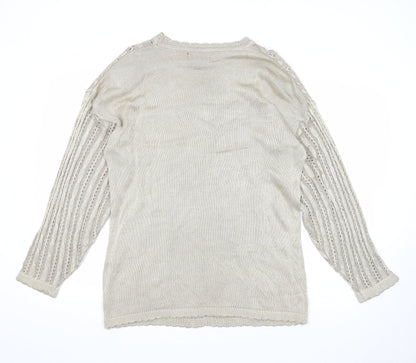 Womens UK Size One Size Casamia Gold Pullover Jumper