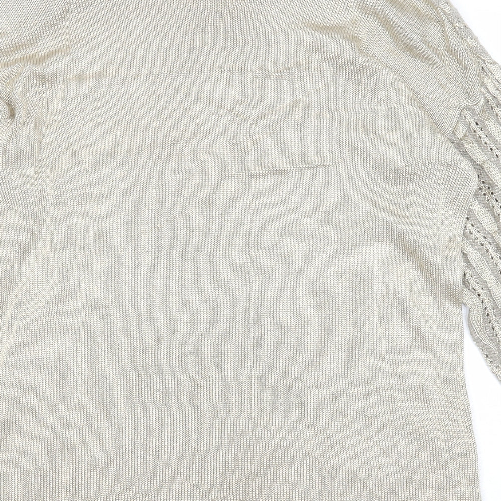 Womens UK Size One Size Casamia Gold Pullover Jumper